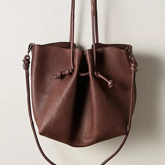 FREE PEOPLE Head Over Heels Tote / Shoulder Bag In Espresso NWT - Picture 2 of 10